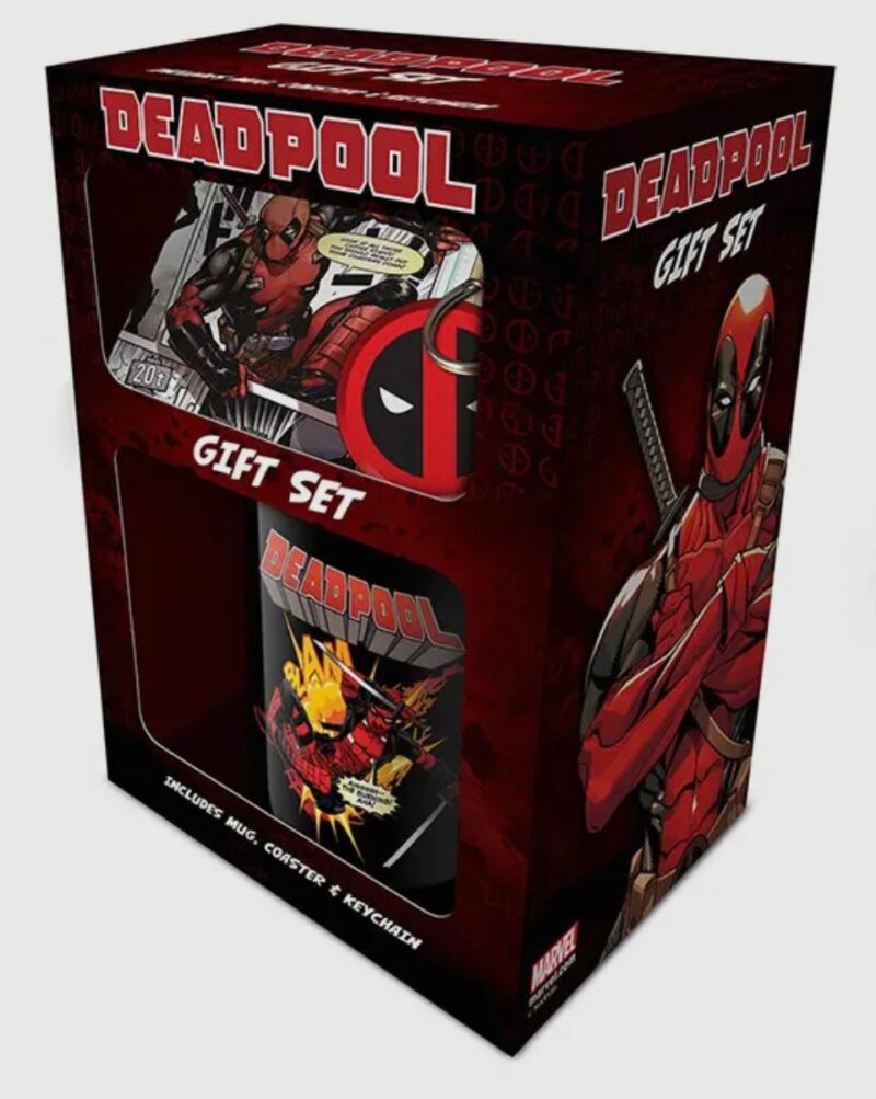 Deadpool Mug, Coaster & Keychain Set